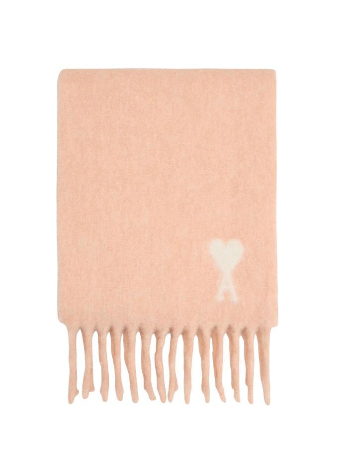 Ami paris ピンク アルパカ オフホワイト Ami De Coeur スカーフ