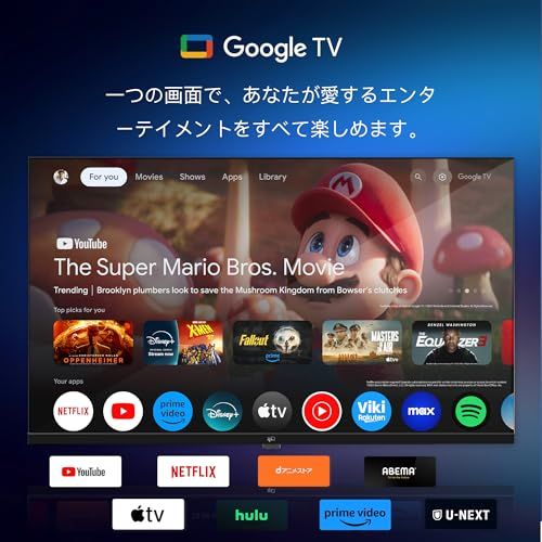 FPD チューナーレステレビ 50V型 4K Google TV ネット動画対応 スマート 液晶 テレビ HDR10 Dolby Vision Dolby Atmos MEMCテクノロジー Google Cast内蔵 音声検索対応 VESA規格 CG50-Cp
