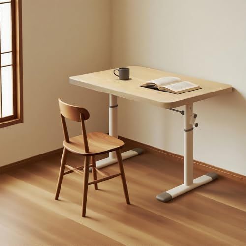 昇降デスク 昇降テーブル パソコンデスク テーブル 昇降式 サイドテーブル 高さ調節 手回し式 静音 リビングデスク おしゃれ ゲーミングデスク 作業机 家庭学習机 簡単組立 耐荷重100KG 在宅ワーク 会議室 オフィス ベッドルーム用 80 p