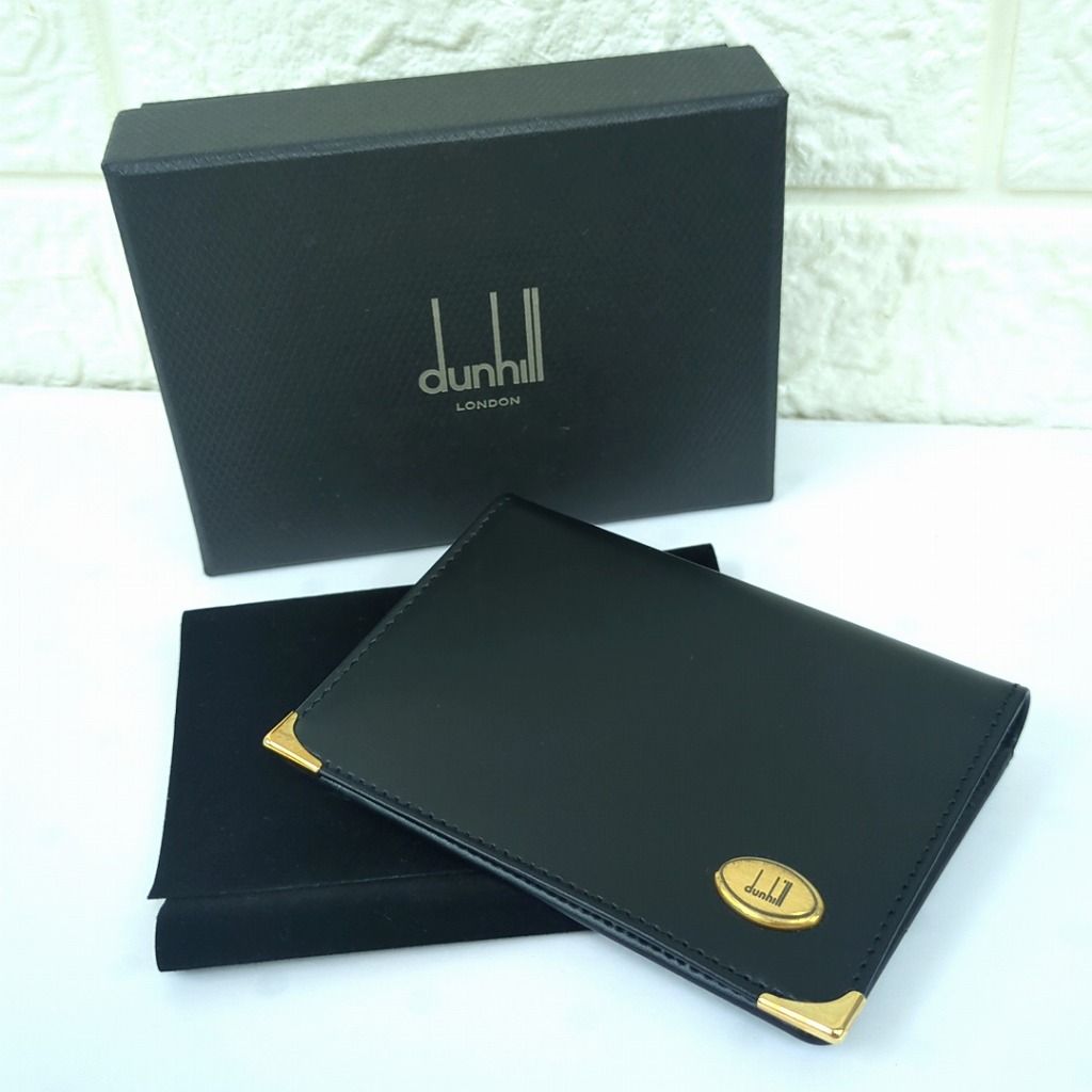 ダンヒル メンズ 名刺入れ 定期入れ カードケース ブラック ロゴ スペイン製