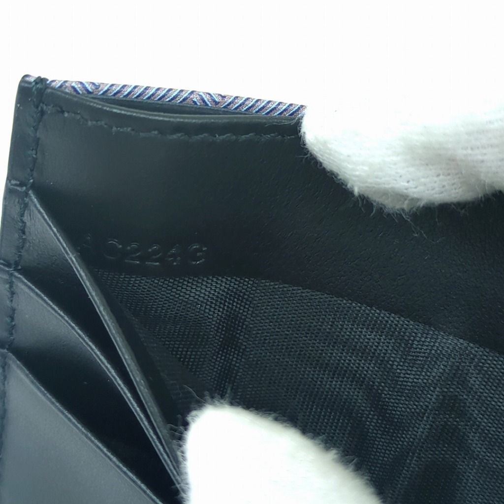 MONTBLANC モンブラン レザー カードホルダー ブラック ブルー系  