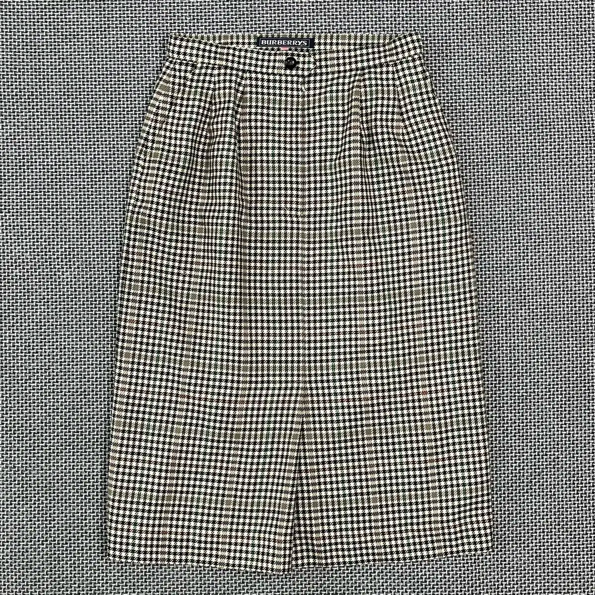 レディースボトムス BURBERRY ハウンドトゥース チェック ウール スカート