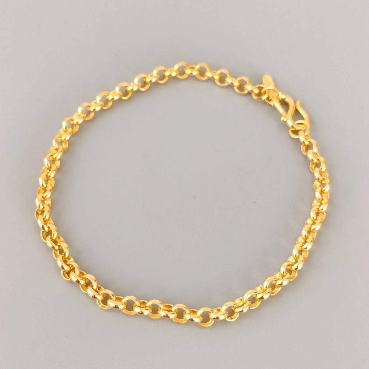 24金 K24 男女兼用 CTF 周大福 アズキチェーンブレス 7.4g 18㎝ D621