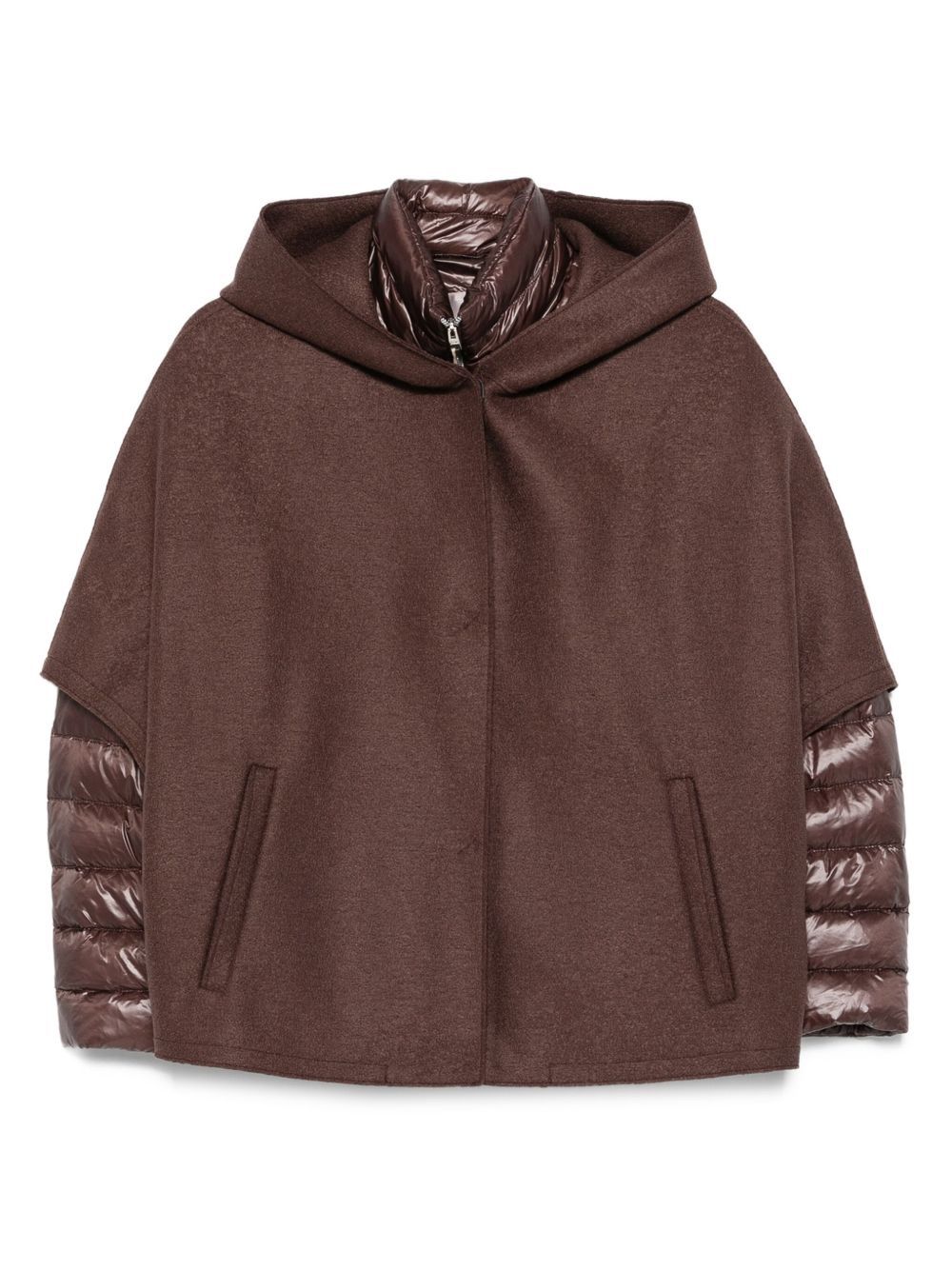 HERNO ブラウン パッド入りフード