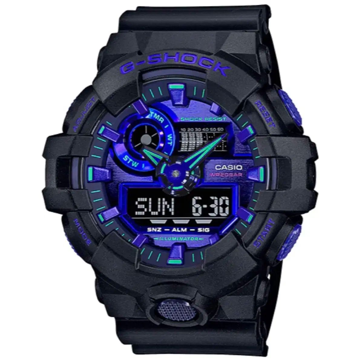 G-SHOCK BIG FACE G-SHOCK GA-700 ブルー - パープル S級