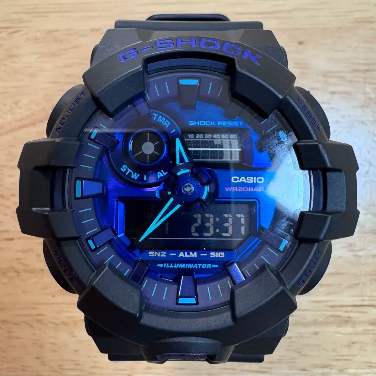 G-SHOCK BIG FACE G-SHOCK GA-700 ブルー - パープル S級