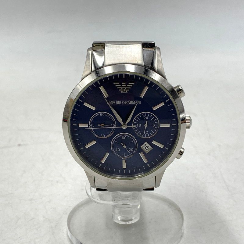 品 Emporio Armani エンポリオ アルマーニ AR 2448 クロノグラフ ブルー文字盤 腕時計 197 251116 as 12 izu