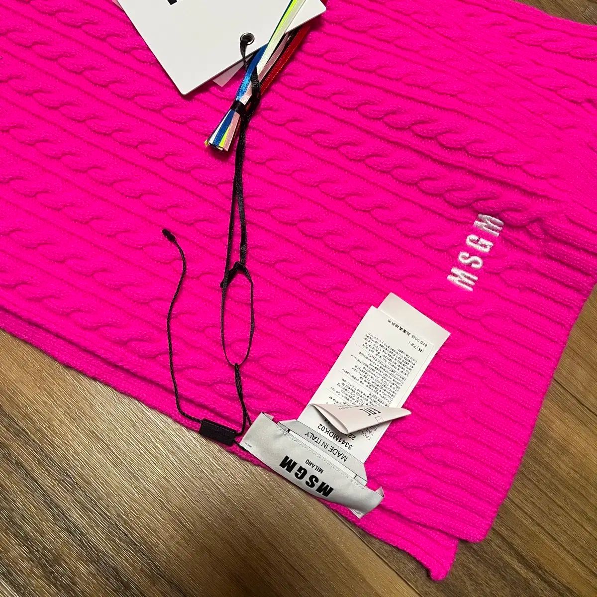  直接取引 配送無料 MSGM マフラー ピンク ウール カシミア マフラー 小物