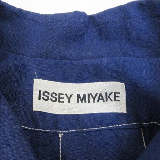 【美品】90s ISSEY MIYAKE リネンジャケット ネイビー アーカイブ イッセイミヤケ ISSEY MIYAKE アーカイブ ヴィンテージ 91SS
