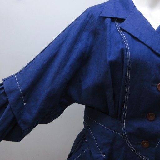 【美品】90s ISSEY MIYAKE リネンジャケット ネイビー アーカイブ イッセイミヤケ ISSEY MIYAKE アーカイブ ヴィンテージ 91SS