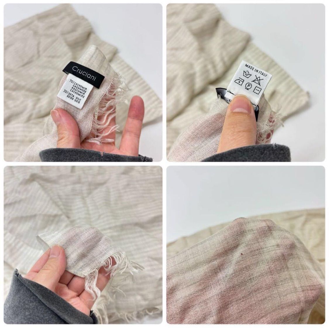 CRUCIANI クルチアーニ カシミヤ シルク 大判 ストール MADE IN ITALY