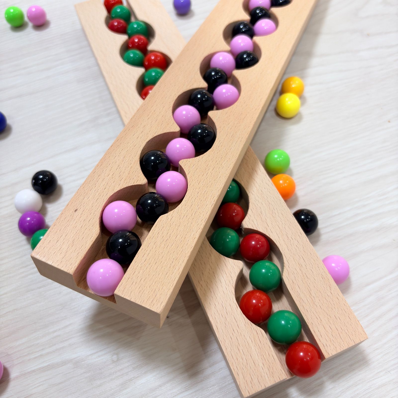 2個セット】ビー玉転がし くねくねスロープ ピタゴラスイッチ 知育玩具