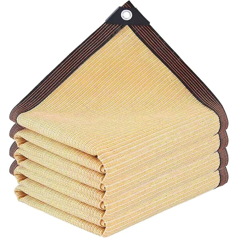 遮光ネットオーニングシェード 日よけ 高密度ポリエチレン 抗紫外線ネット85 風通しもよい 撥水 UVカット ベランダ カーポートルーフ ヤード パーティー 廊下 屋外裏庭 装飾 バルコニー用カーキ3Mx5M