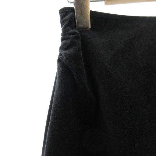 ドゥロワー Drawer ベルベット ロングスカート ギャザー 黒系 ブラック