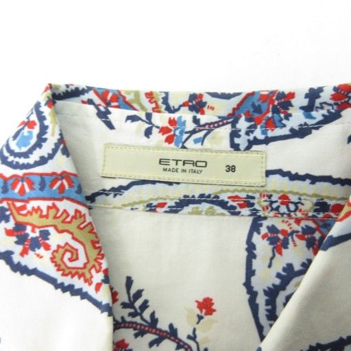 エトロ ETRO ペイズリー柄 シャツ ブラウス マルチ 38 約M 長袖 シャツ ブラウス