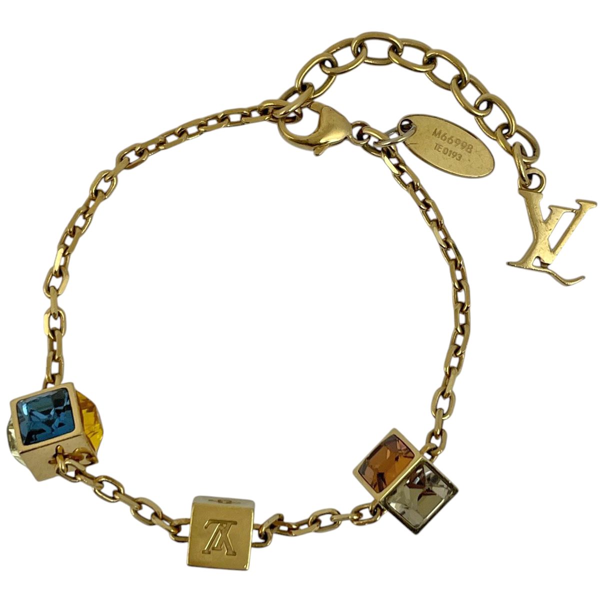 ルイ ヴィトン Louis Vuitton ブラスレ ギャンブル 腕輪 ストーン ブレスレット GP ゴールド レディース