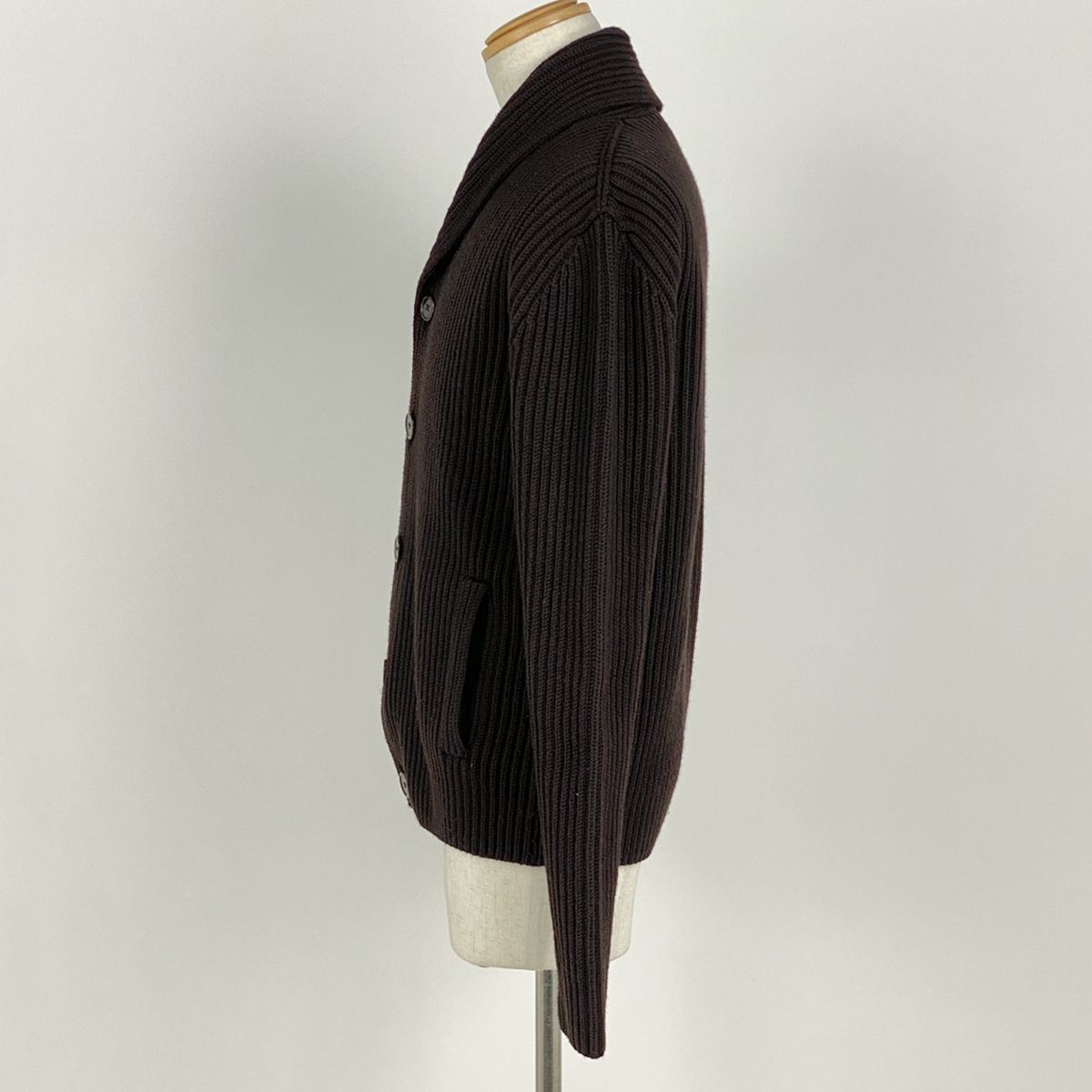 エルメス HERMES ショールカラー カーディガン ニット リブ トップス