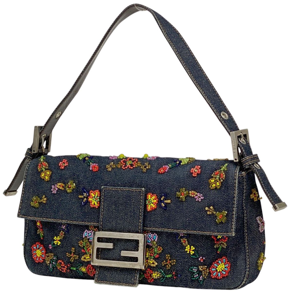 フェンディ FENDI ズッカロゴ マンマバケット ビーズ 刺繍 ワン