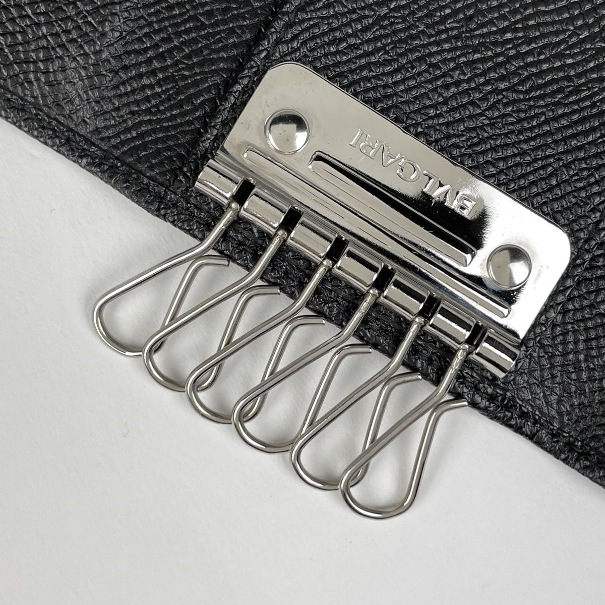  ブルガリ BVLGARI ロゴ 6連 キーケース ブルガリブルガリ レザー ブラック レディース キーケース 小物