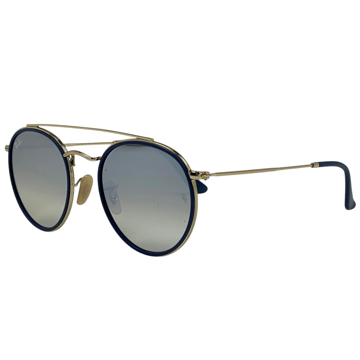 レイバン Ray-Ban ラウンド ダブル ブリッジ アイウェア サングラス メタル ゴールド ブルー RB3647N レディース