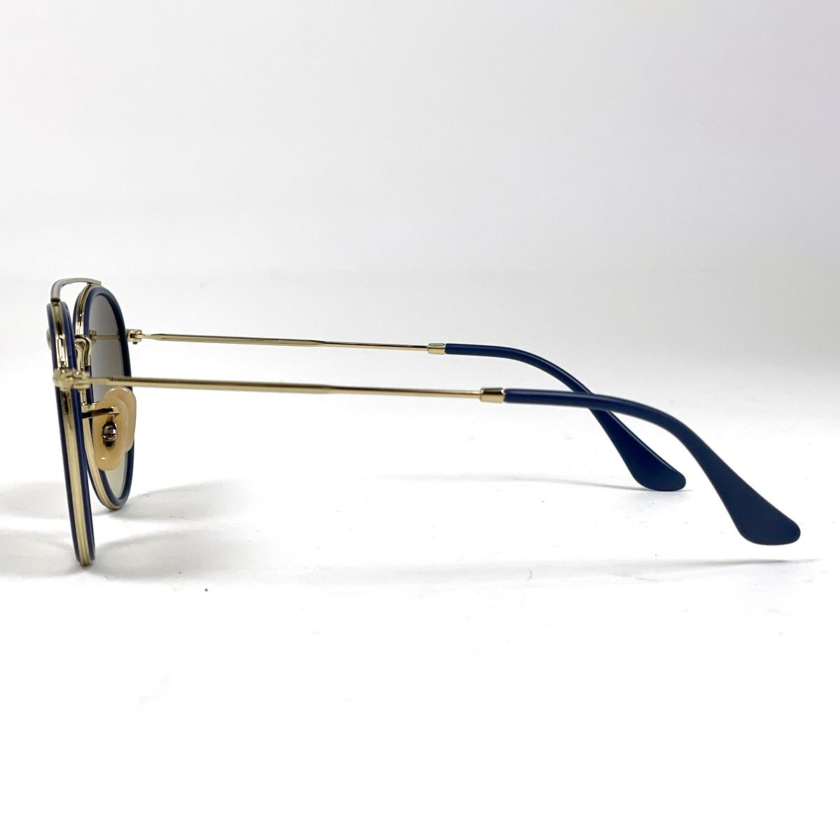 レイバン Ray-Ban ラウンド ダブル ブリッジ アイウェア サングラス メタル ゴールド ブルー RB 3647 N レディース