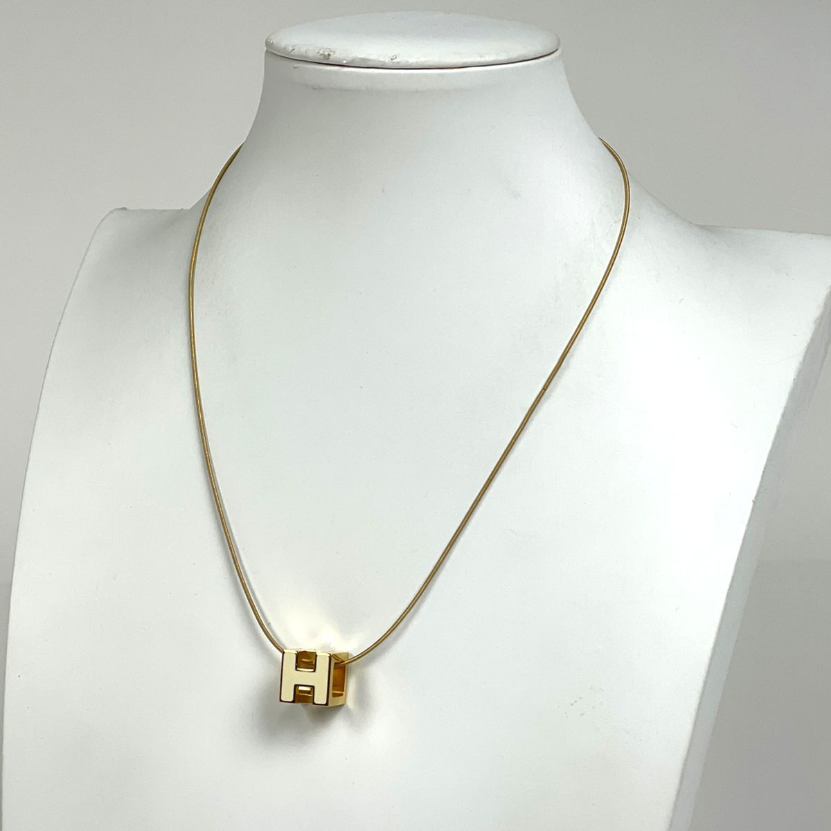 エルメス HERMES カージュドアッシュ Hキューブ ネックレス Hロゴ