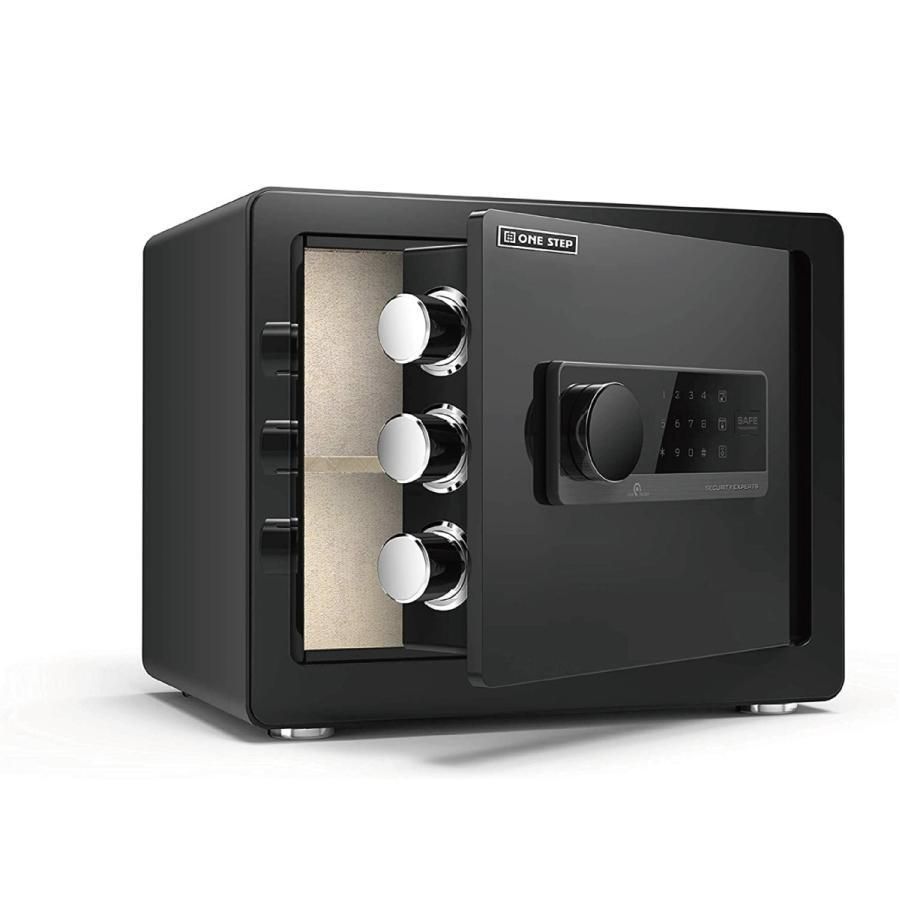 金庫 緊急キー テンキー式振動警報壁付け アンカーボルト付き 40cm ホワイト 30cmブラック 金庫 緊急キー テンキー式 金属製 保管庫 盗難防止 防犯