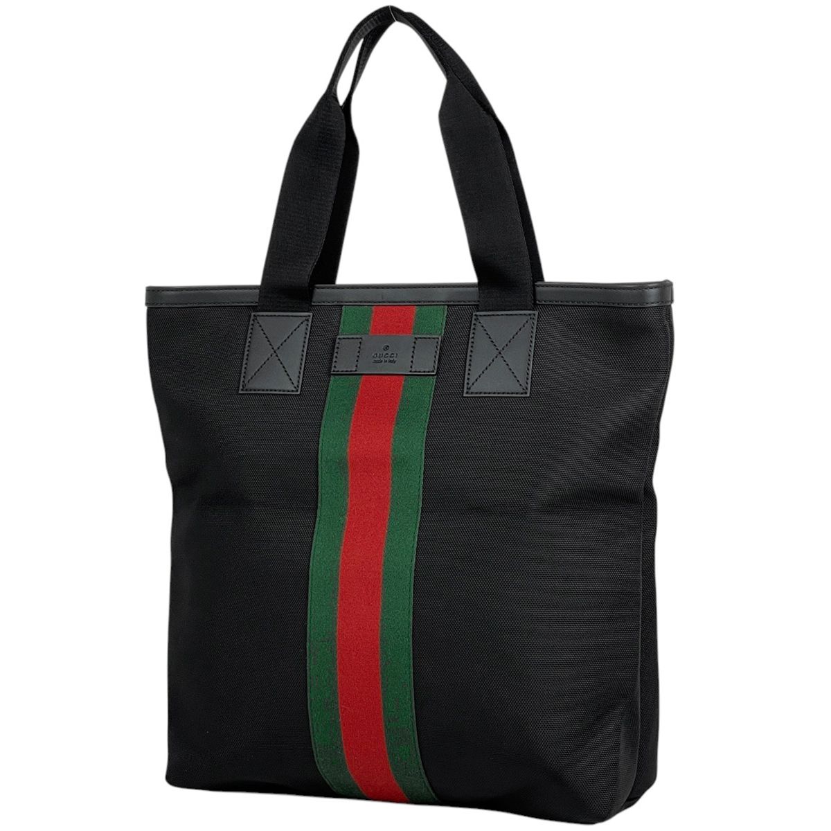 グッチ GUCCI ロゴ トートバッグ ショルダーバッグ シェリーライン ウェブ トートバッグ ナイロン ブラック 631245 レディース