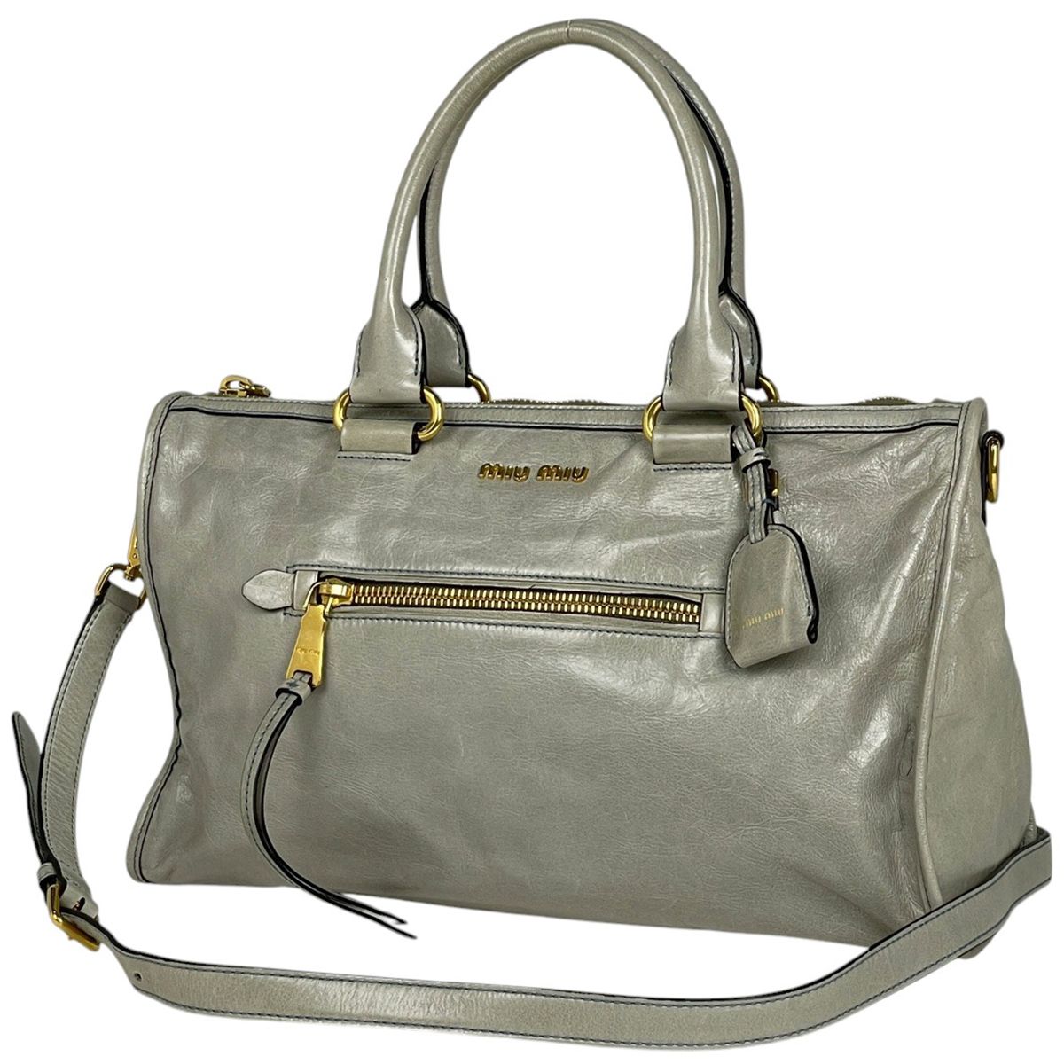 ミュウ ミュウ Miu Miu ロゴ ハンドバッグ 2WAY ショルダーバッグ 