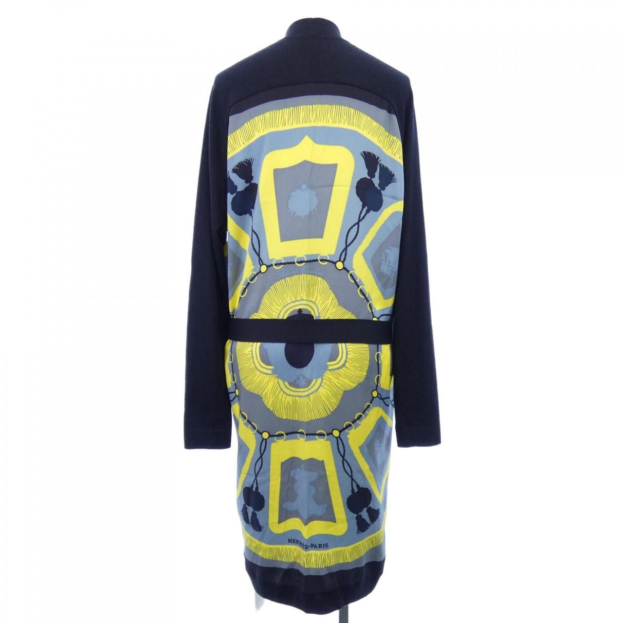 エルメス HERMES POSTE ET CAVALERIE 16-7755 ツイルレーヌ ロングカーディガン