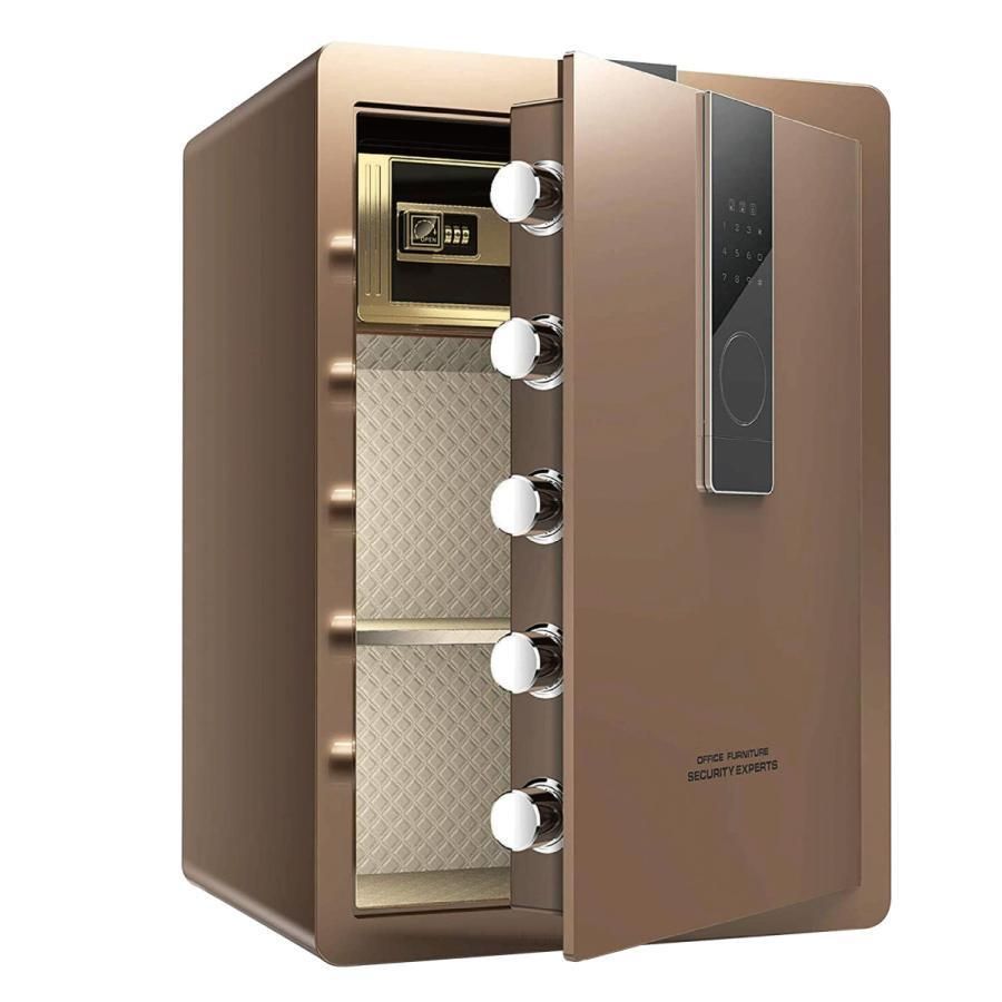 大好評☆60cmブラウン 金庫 緊急キー テンキー式 金属製 保管庫 盗難