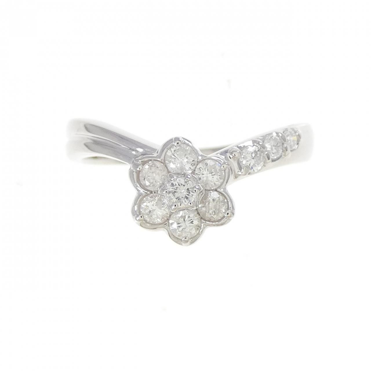 PT 900 フラワー ダイヤモンド リング 0.30 CT