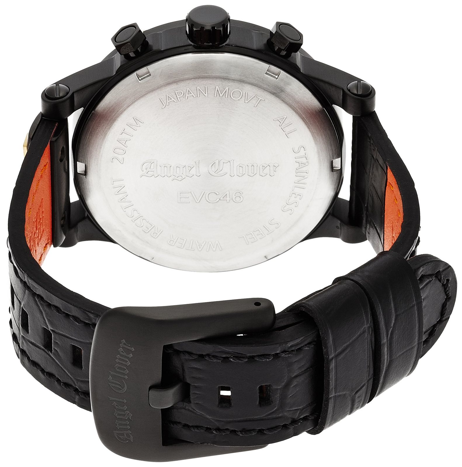 エンジェルクローバー 腕時計 Watch Exventure エクスベンチャー ブラック 文字盤 ステンレススチール クォーツ 46 MM 正規保証 BK メンズ