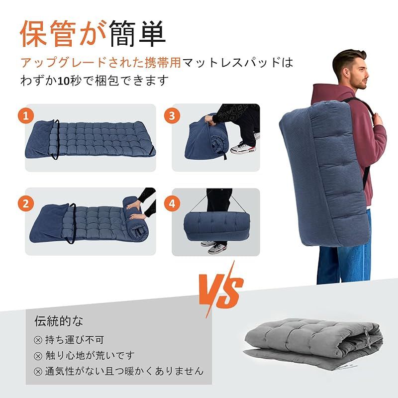 ATORPOK 簡易ベッド コット 折り畳み式 折りたたみベッド こっと アウトドアベッド 収納バッグ付き ブルー 1