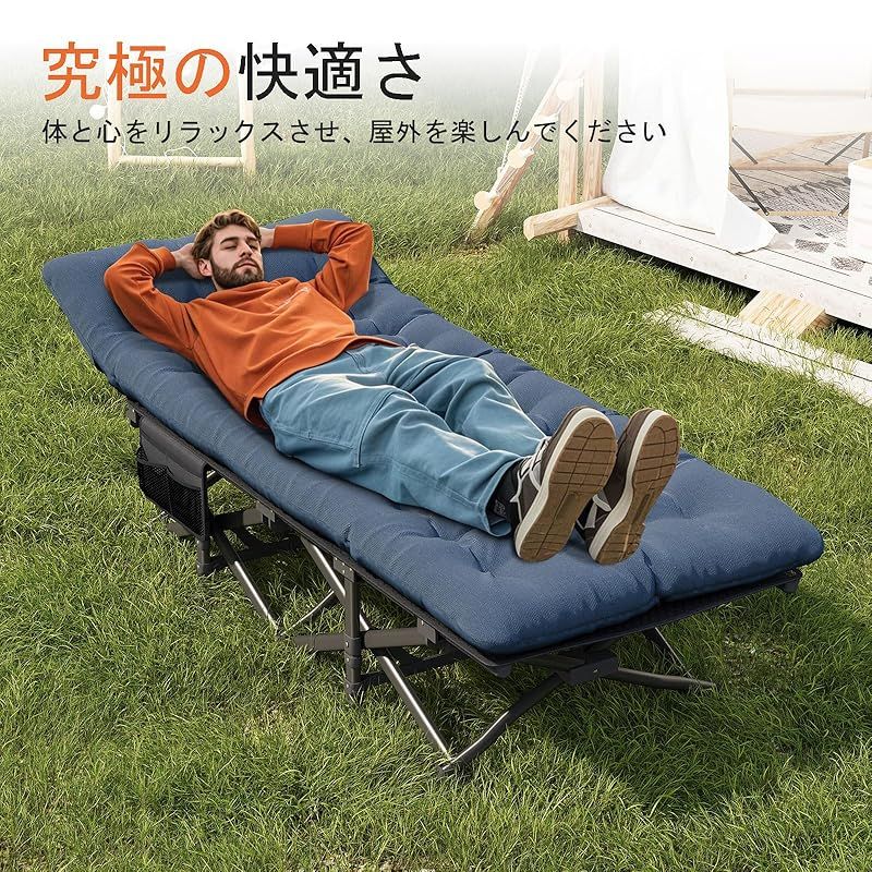 ATORPOK 簡易ベッド コット 折り畳み式 折りたたみベッド こっと アウトドアベッド 収納バッグ付き ブルー 1 OLIVEOS_COM_TR