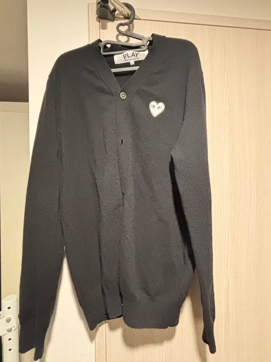 コム デ ギャルソン ブラック ハート カーディガン XL