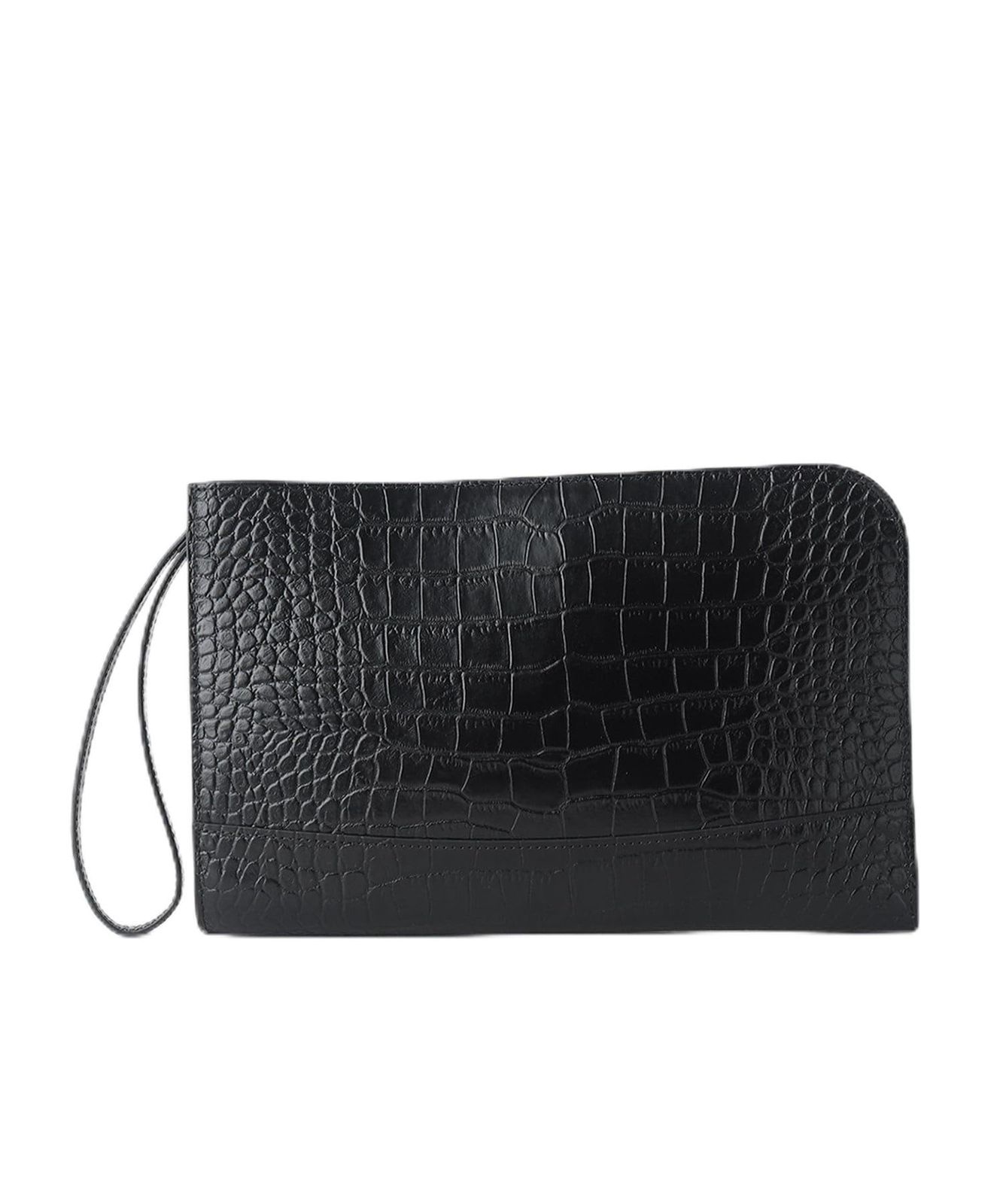 タケオキクチ クラッチバッグ 冠婚葬祭 ブラックレザー クラッチバッグ G8701070 メンズ クロコエンポスレザーブラック 719 00 クロコエンポスレザー 00