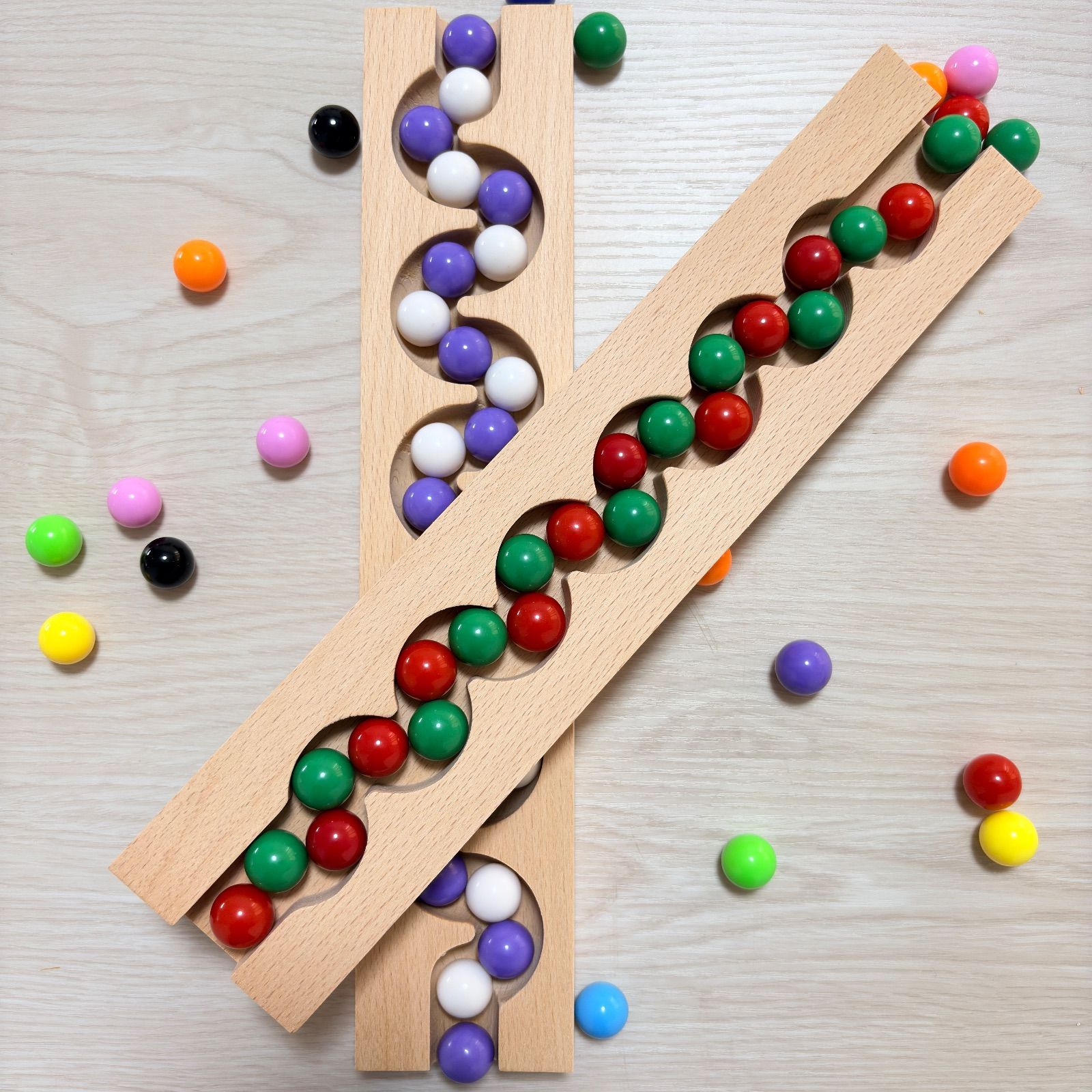 4個セット】ビー玉転がし くねくねスロープ ピタゴラスイッチ 知育玩具