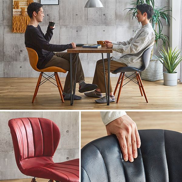 レザー調ダイニングチェア2脚 75㎝幅テーブル