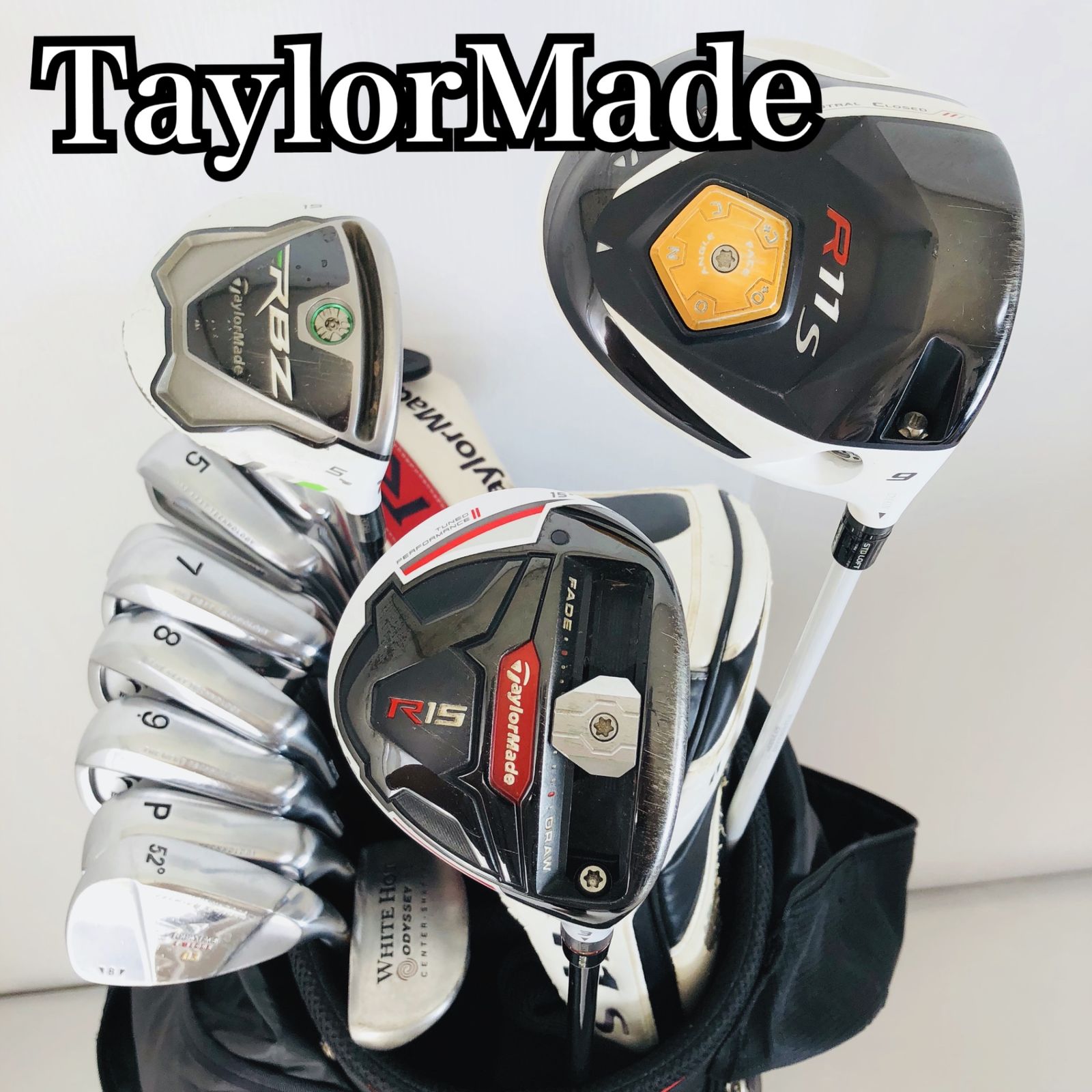 TaylorMade テーラーメイド メンズ ゴルフ クラブ セット 入門 バッグ付き フルセット 右利き パター付 Y-147