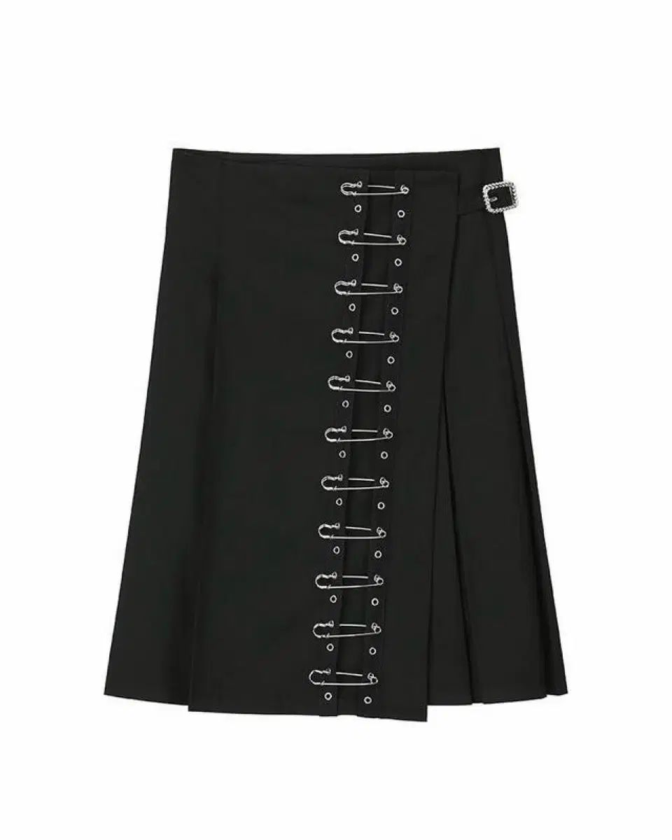 クロットスタジオ 0 9 服ピン ミディ ラップ スカート ブラック