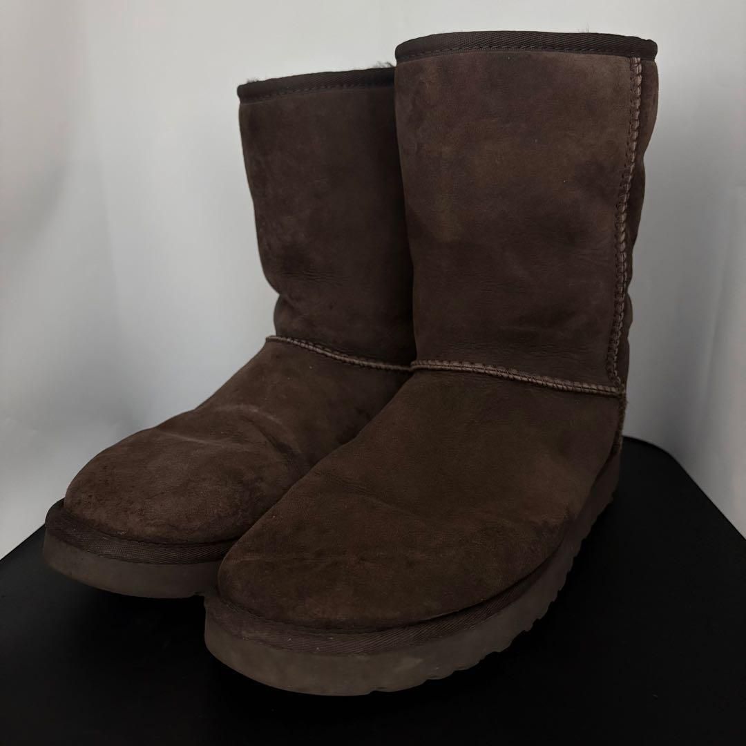 UGG アグ オーストラリア CLASSIC SHORT クラシックショート MEN S 5800 ムートンブーツ メンズ ボア ショートブーツ USA9 ブラウン 茶色