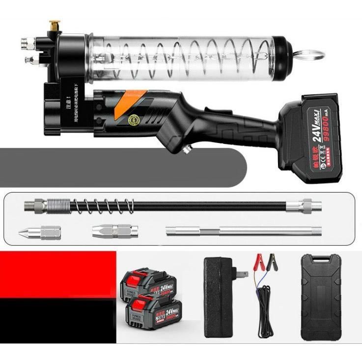 大好評 電動グリースガン 充電式24v コードレス電気グリースガン 充電式コーキングガン 掘削機グリースガン 農業機械車オートバイのメンテナンス