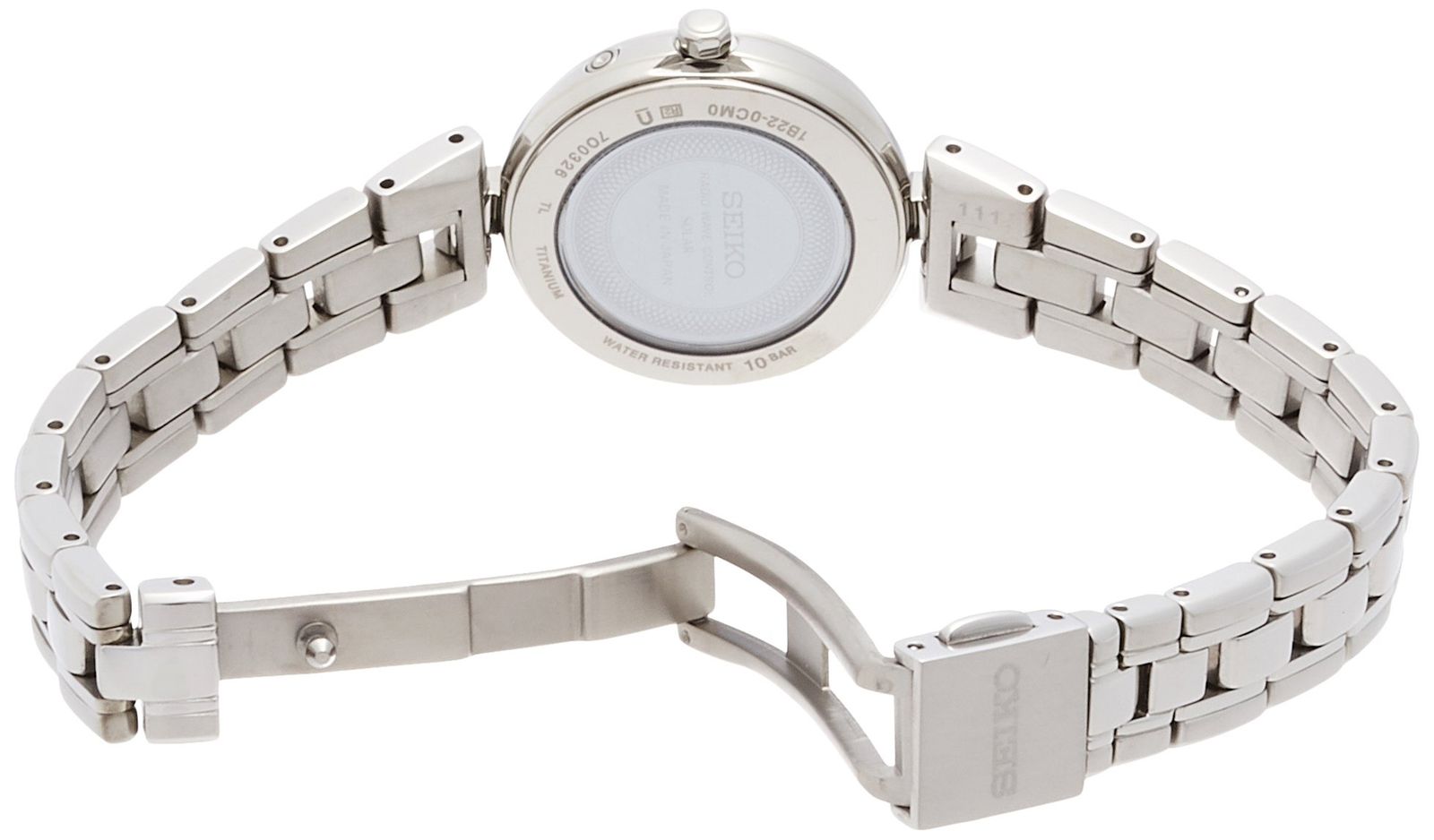 セイコーウォッチ 腕時計 エクセリーヌ ソーラー電波 チタンモデル 白文字盤 SWCW131 レディース シルバー