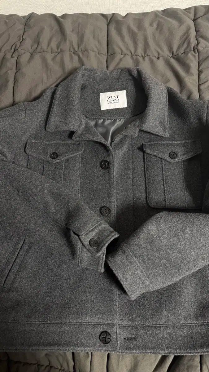 ウェスト グランド ブラーバート ハーバー バルマカーン ティー ウール ショート コート grey