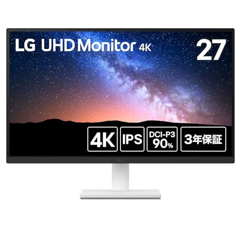 LG モニター ディスプレイ 27US500-W 27インチ 4K 3840×2160 IPS 約10.7億色表示 8bit FRC DCI-P3 90 HDR アンチグ HDMI×2 DisplayPort フリッカーセーフ ブルーライト低減モーp