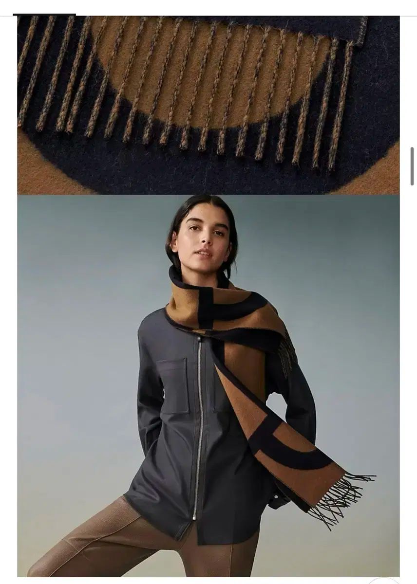 エルメス カシミア100 マフラー ほぼ