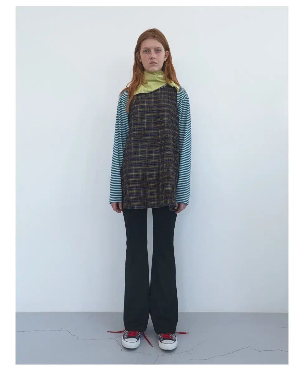 チェック スリーブレス