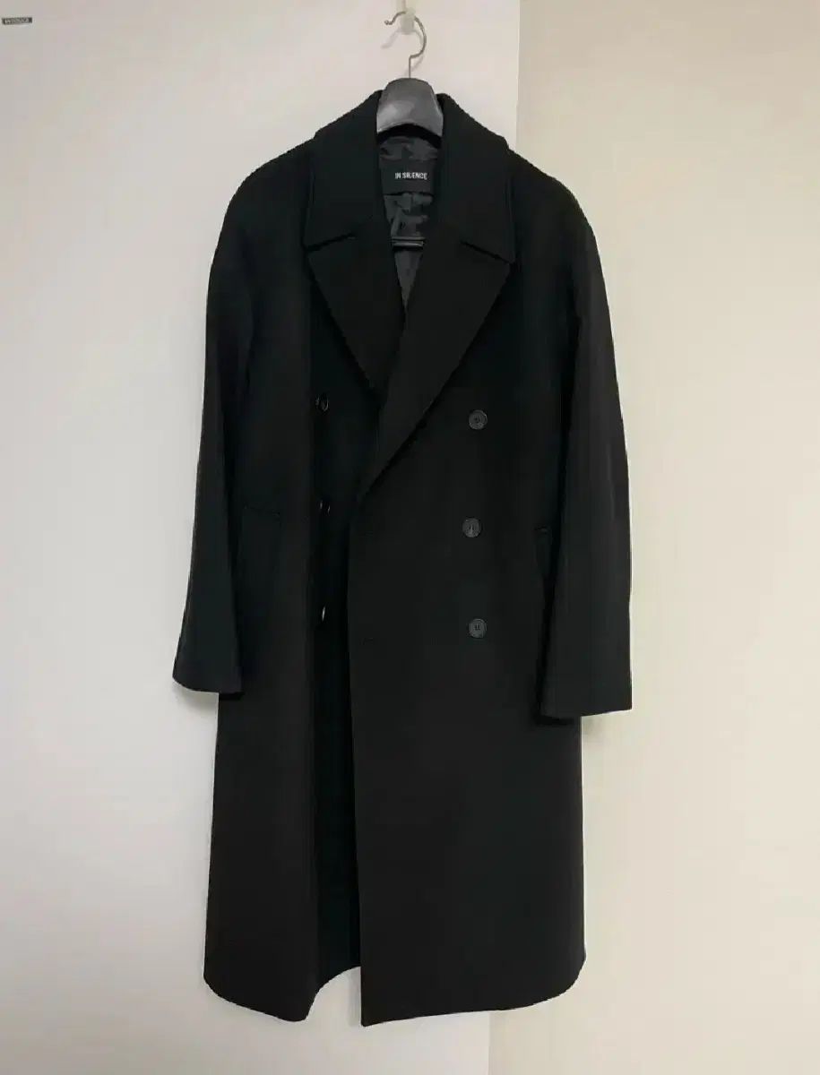 INSILENCE ブラック ダブル ロング コート S 100