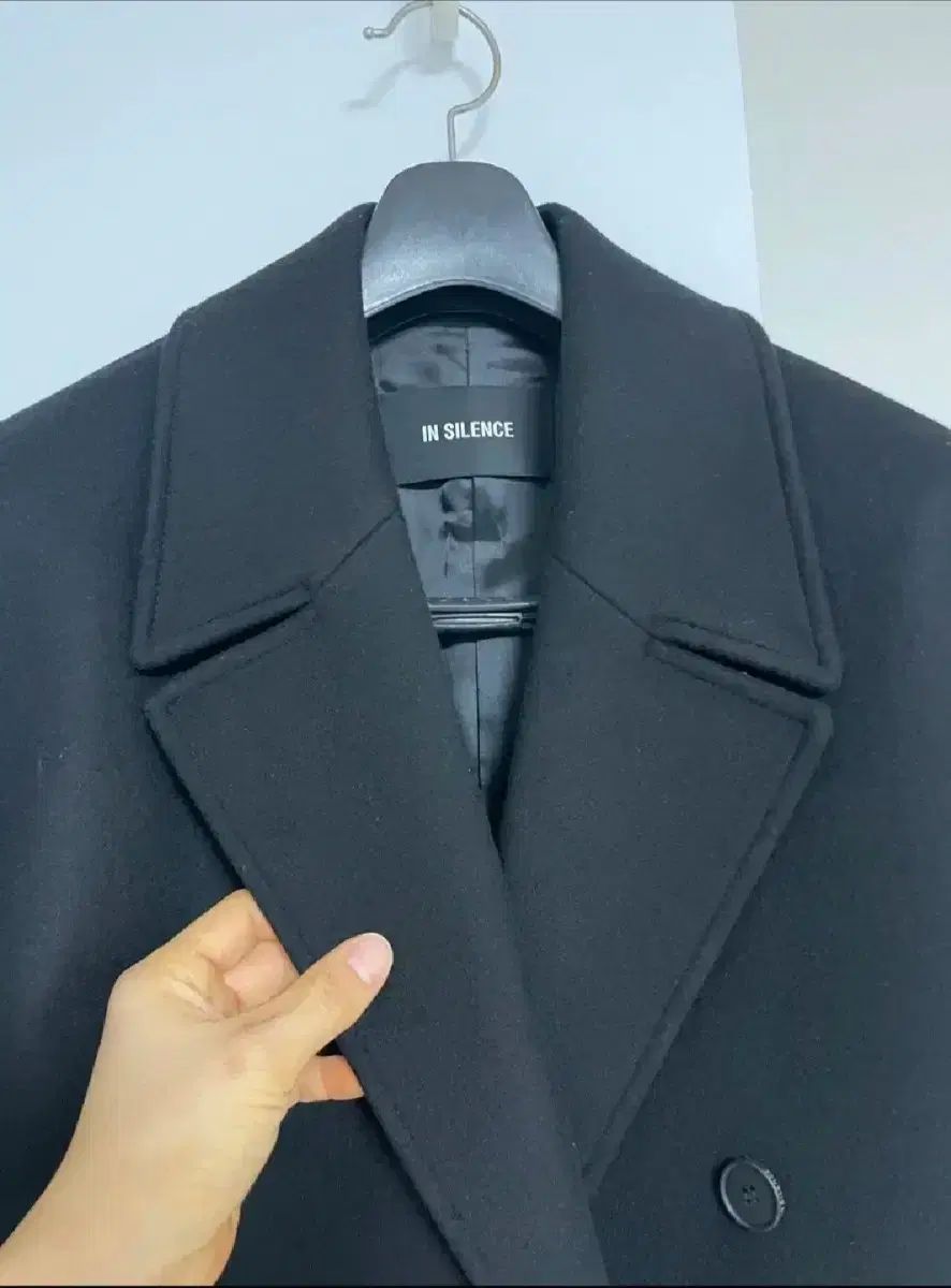 INSILENCE ブラック ダブル ロング コート S 100